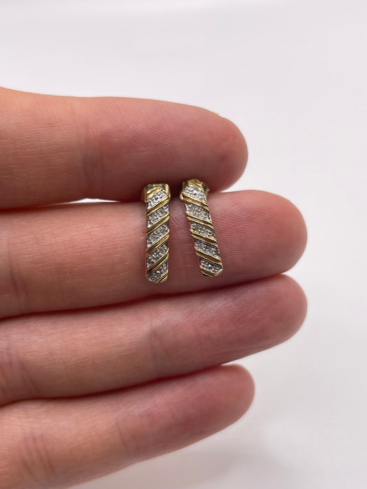 9ct gold diamond earrings