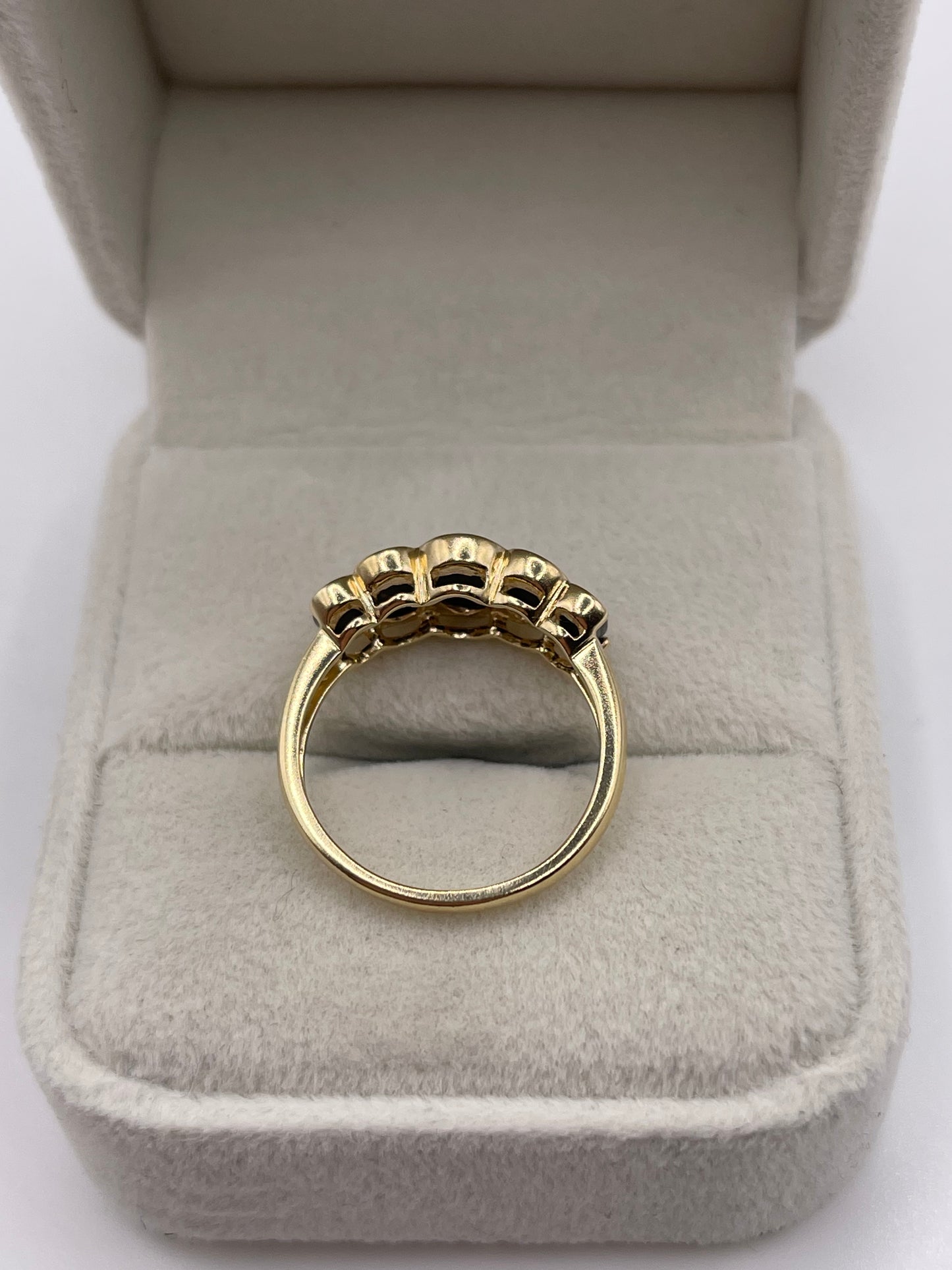 9ct gold black opal triplet ring