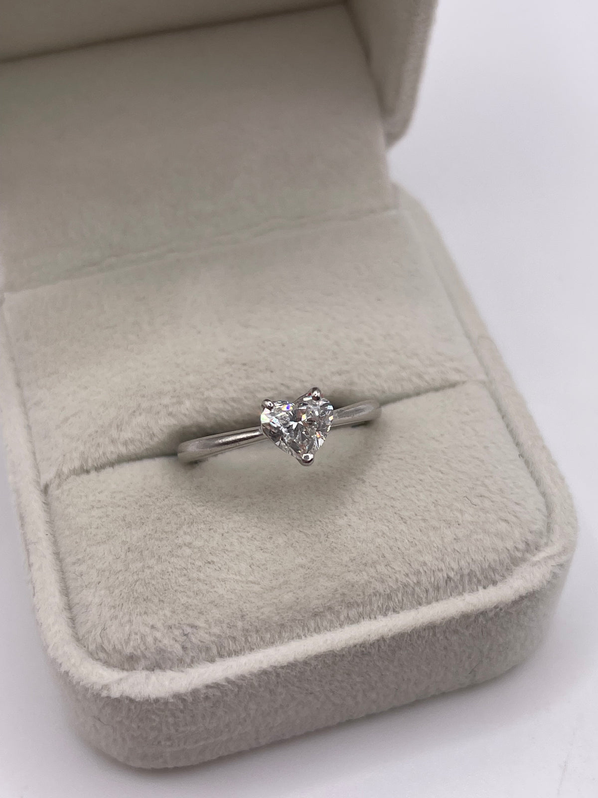 Platinum heart shaped diamond ring