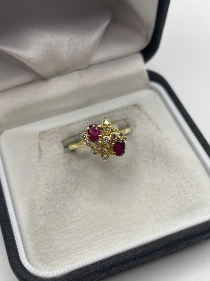18ct gold ruby and diamond ring