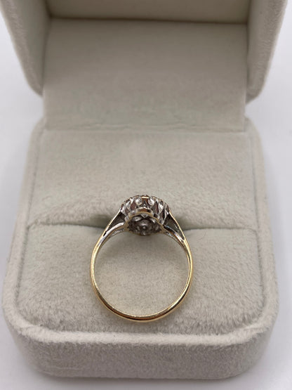 9ct gold cz navette ring