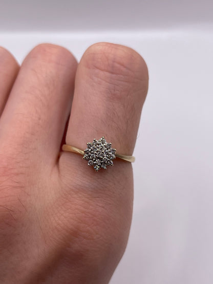 9ct gold diamond cluster ring