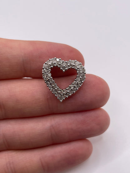 9ct gold diamond heart pendant