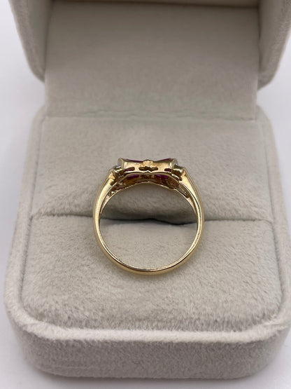 9ct gold ruby and diamond ring