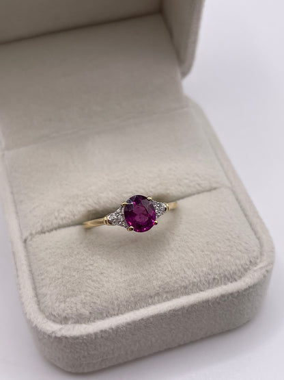 9ct gold tourmaline and zircon ring