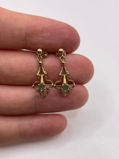 9ct gold emerald earrings