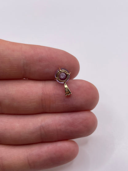 9ct gold amethyst and diamond pendant
