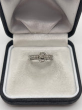 Load image into Gallery viewer, Silver diamond buckle ring
