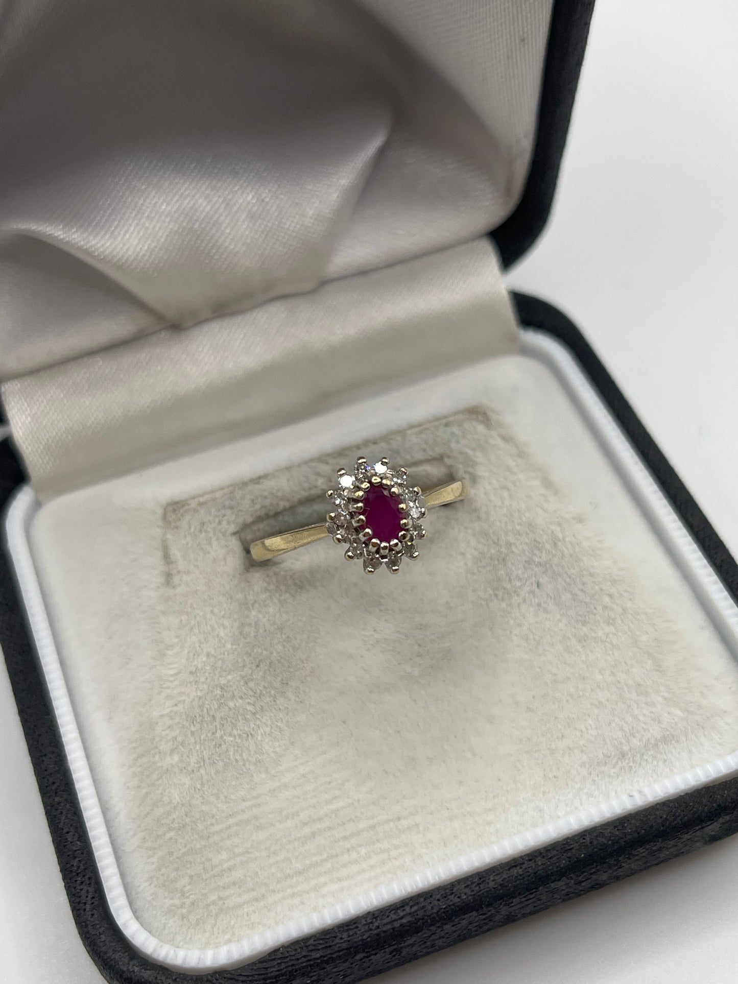 9ct gold ruby and diamond ring