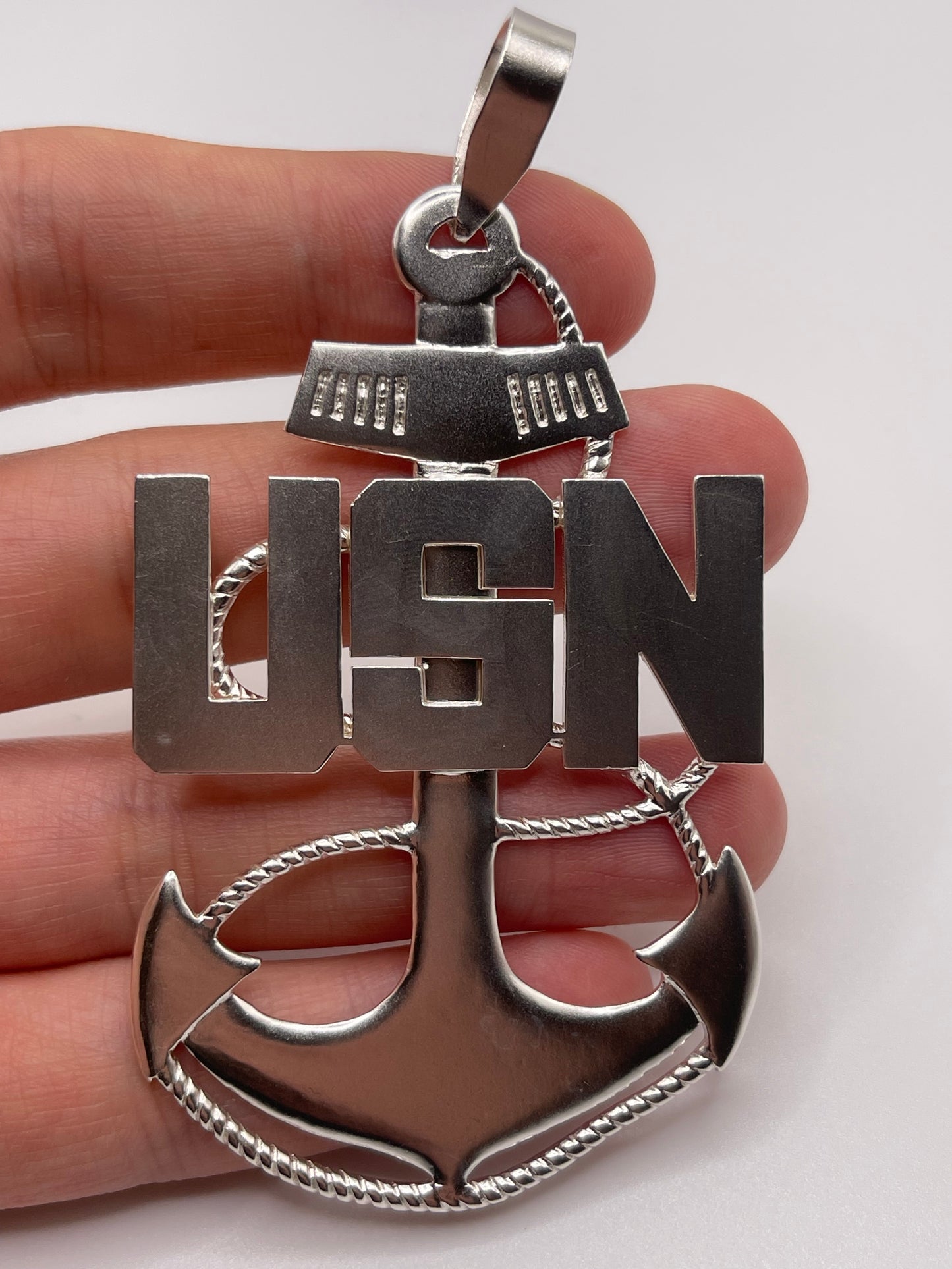 Silver United States Navy pendant