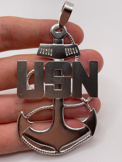 Silver United States Navy pendant
