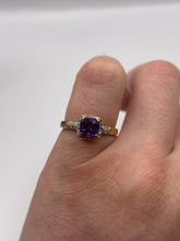Load image into Gallery viewer, 9ct gold amethyst and diamond ring
