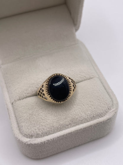 9ct gold onyx signet ring