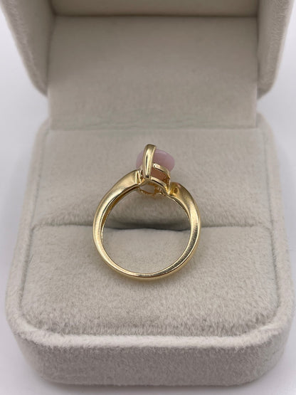 9ct gold pink opal ring
