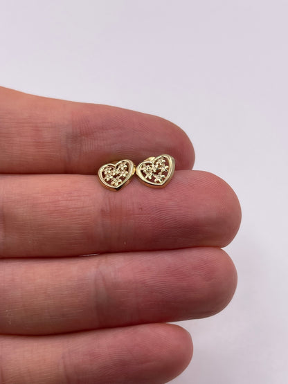 9ct gold heart earrings