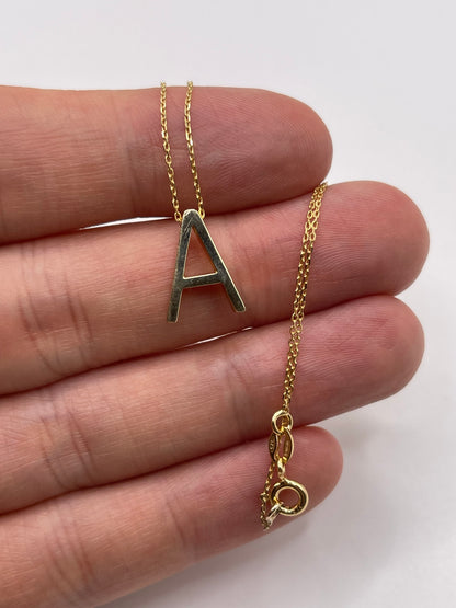 9ct gold initial A necklace