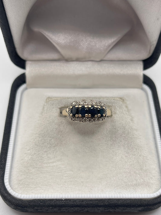 9ct gold sapphire and diamond ring