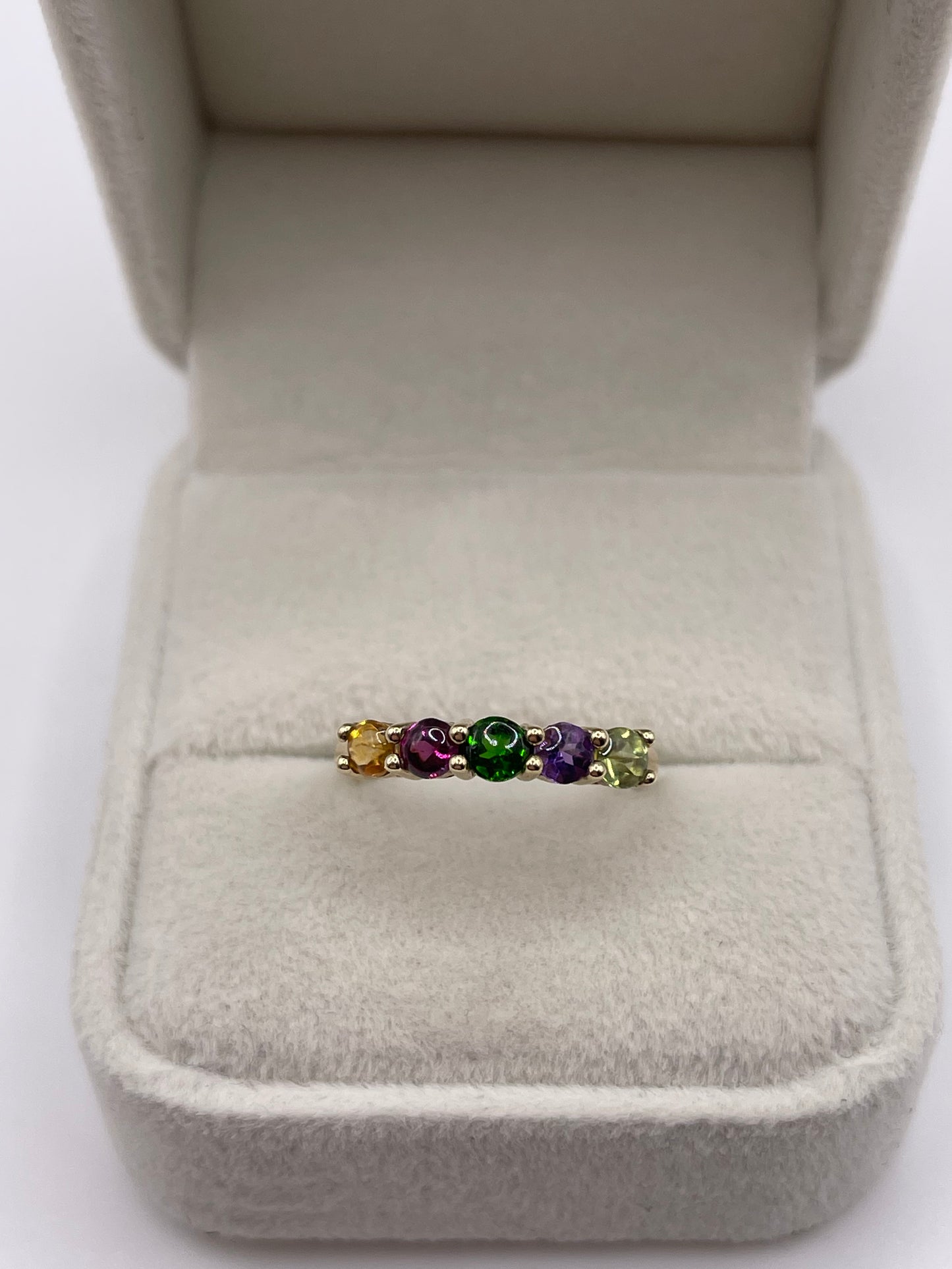 9ct gold multi gemstone ring