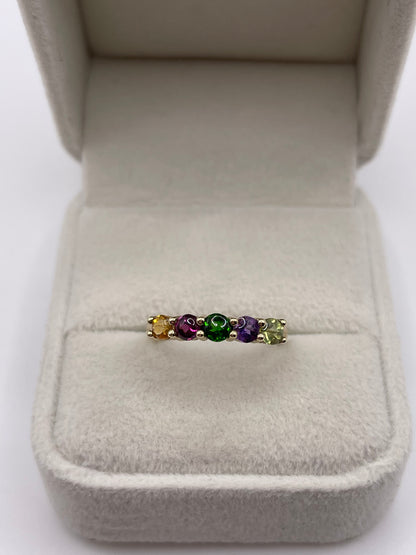 9ct gold multi gemstone ring