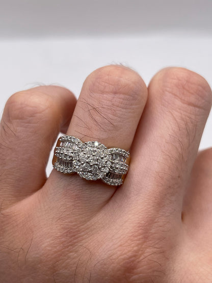 9ct gold diamond cluster ring