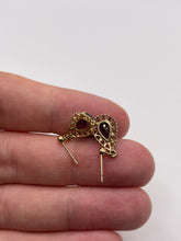 Load image into Gallery viewer, 9ct gold garnet earrings
