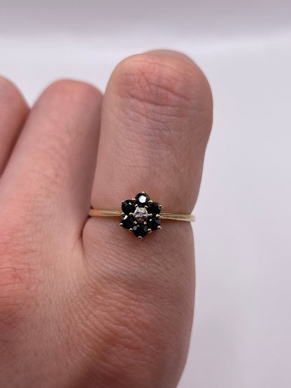 9ct gold sapphire and diamond ring