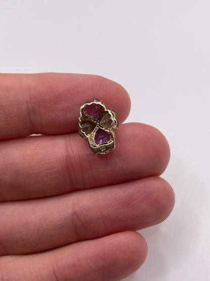 9ct gold amethyst and quartz pendant