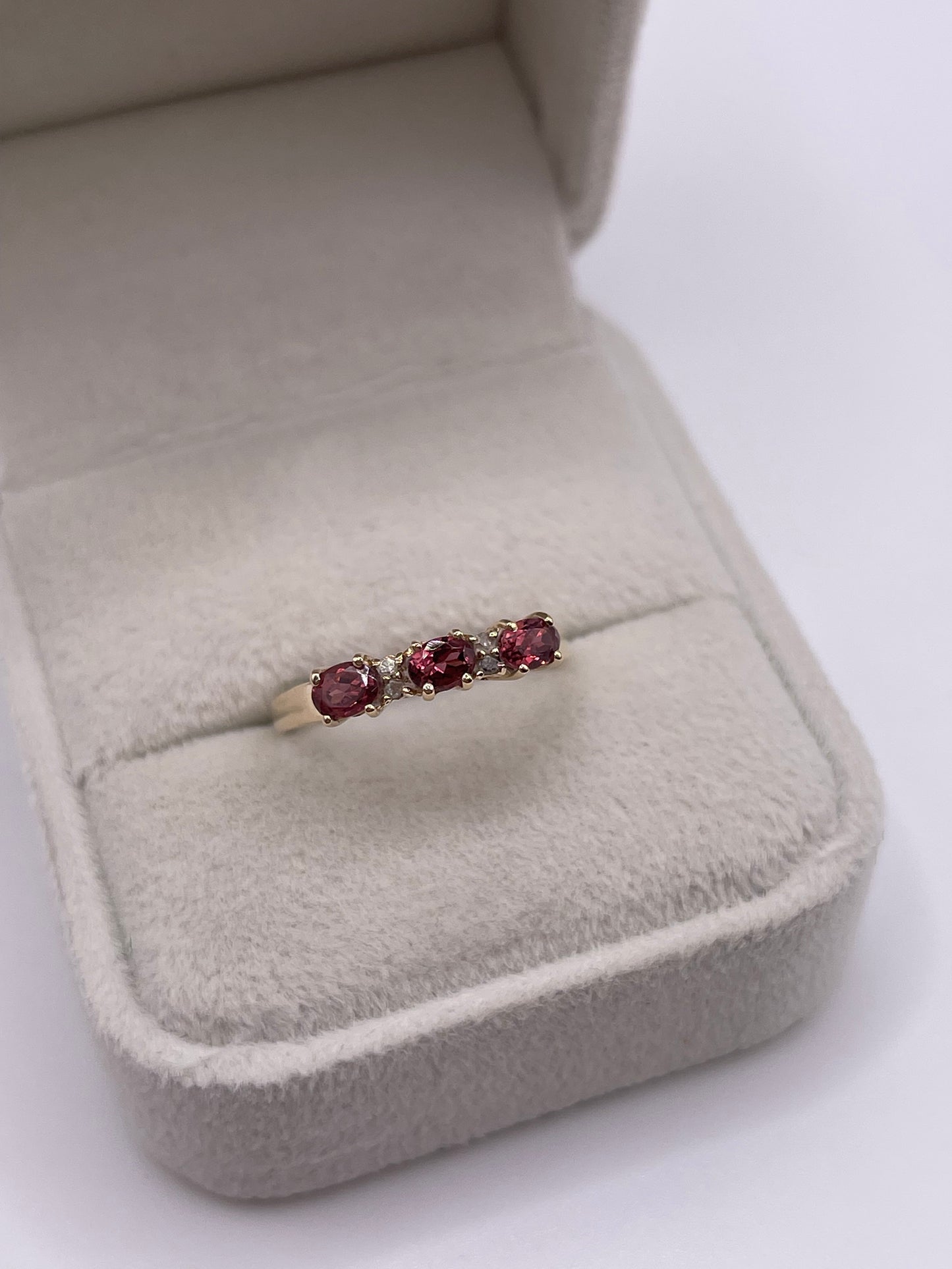 9ct gold tourmaline and diamond ring