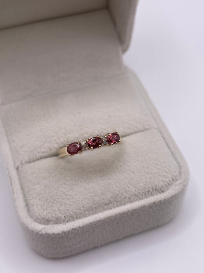 9ct gold tourmaline and diamond ring