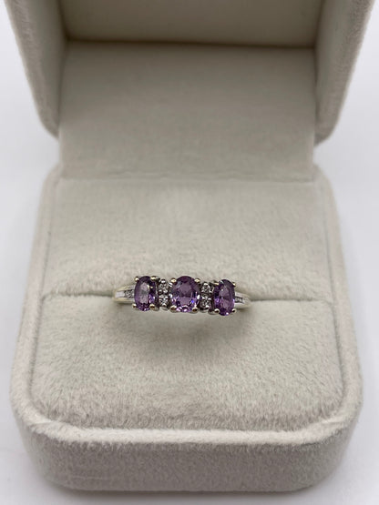 9ct white gold fancy sapphire and diamond ring
