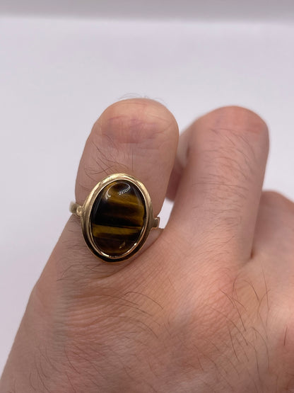 9ct gold tigers eye ring