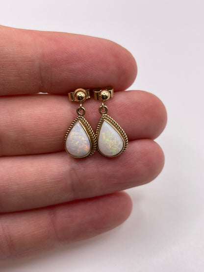 9ct gold opal earrings