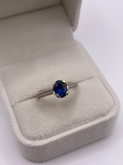 9ct gold sapphire and diamond ring