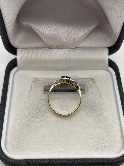 9ct gold sapphire and diamond ring