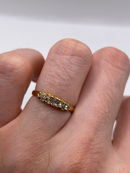 18ct gold rose cut diamond ring