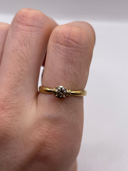 9ct gold 50 point cognac diamond ring