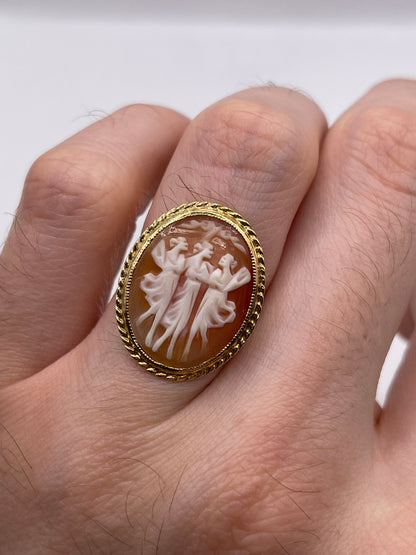 9ct gold cameo ring