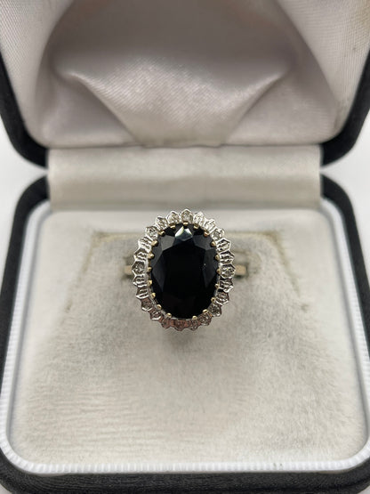 9ct gold sapphire and diamond ring