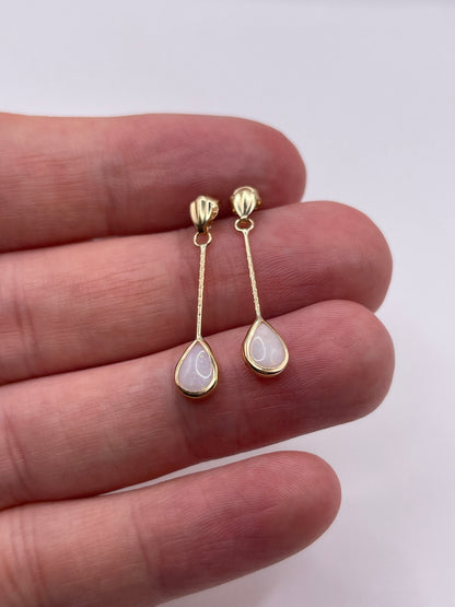 9ct gold opal earrings