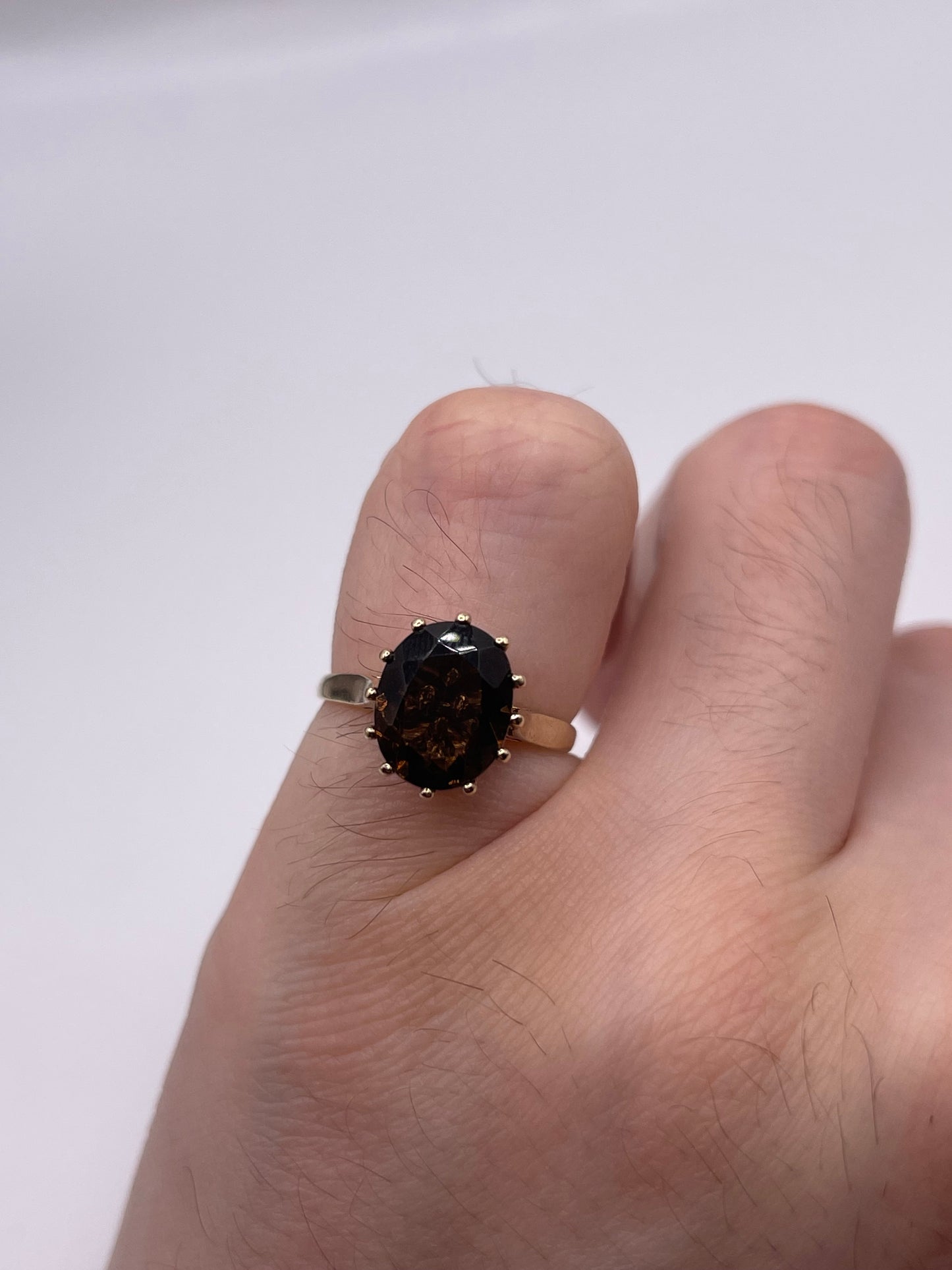 9ct gold Smokey quartz ring