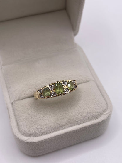 9ct gold quartz and diamond ring