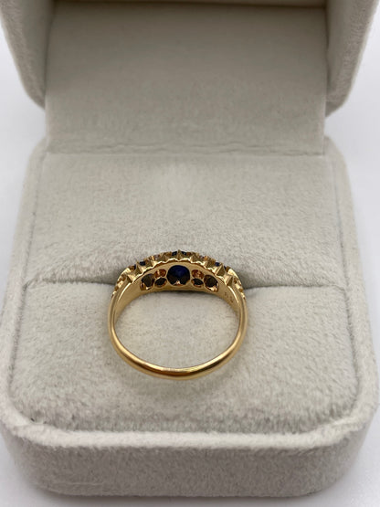 Antique 18ct gold sapphire and diamond ring