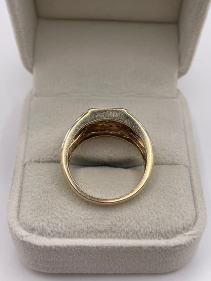 9ct gold diamond signet ring