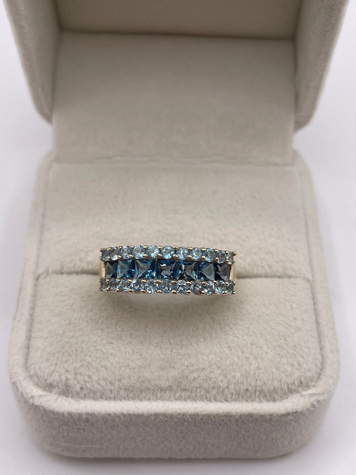 9ct gold blue topaz ring