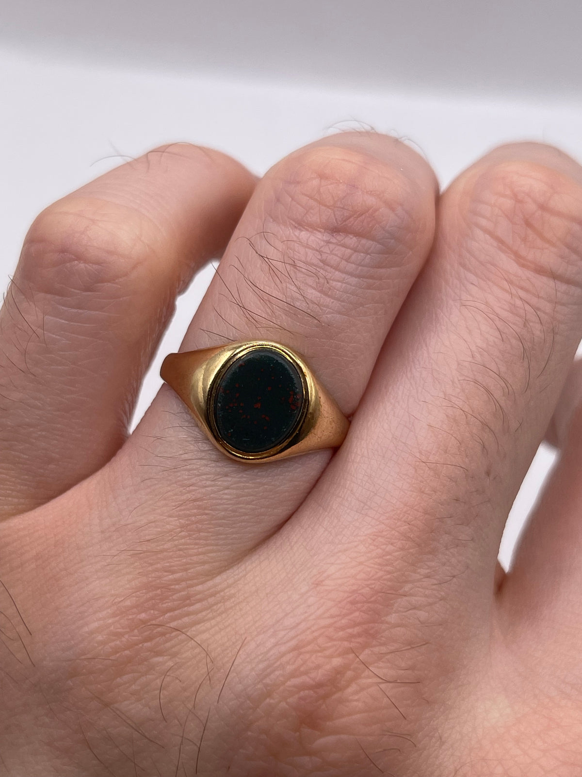 9ct gold bloodstone signet ring