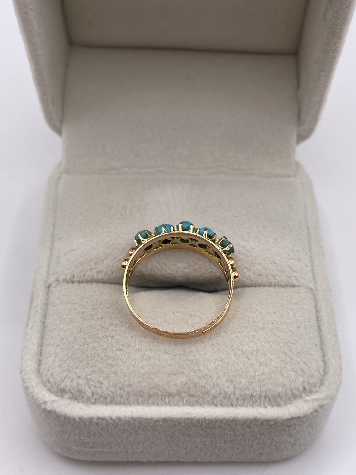 14ct rose gold turquoise ring