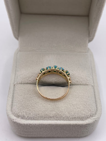 14ct rose gold turquoise ring
