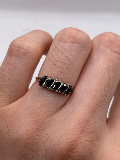 9ct gold sapphire and diamond ring