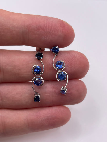 18ct white gold sapphire earrings