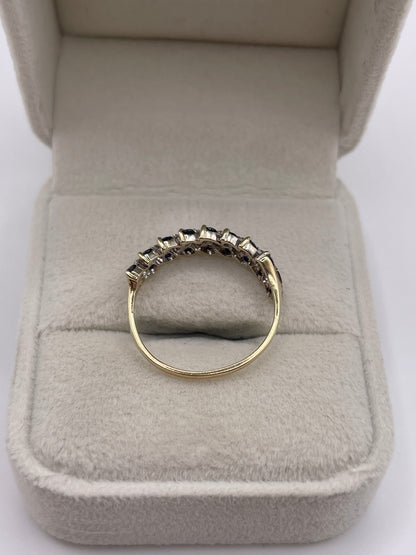 9ct gold sapphire and diamond ring
